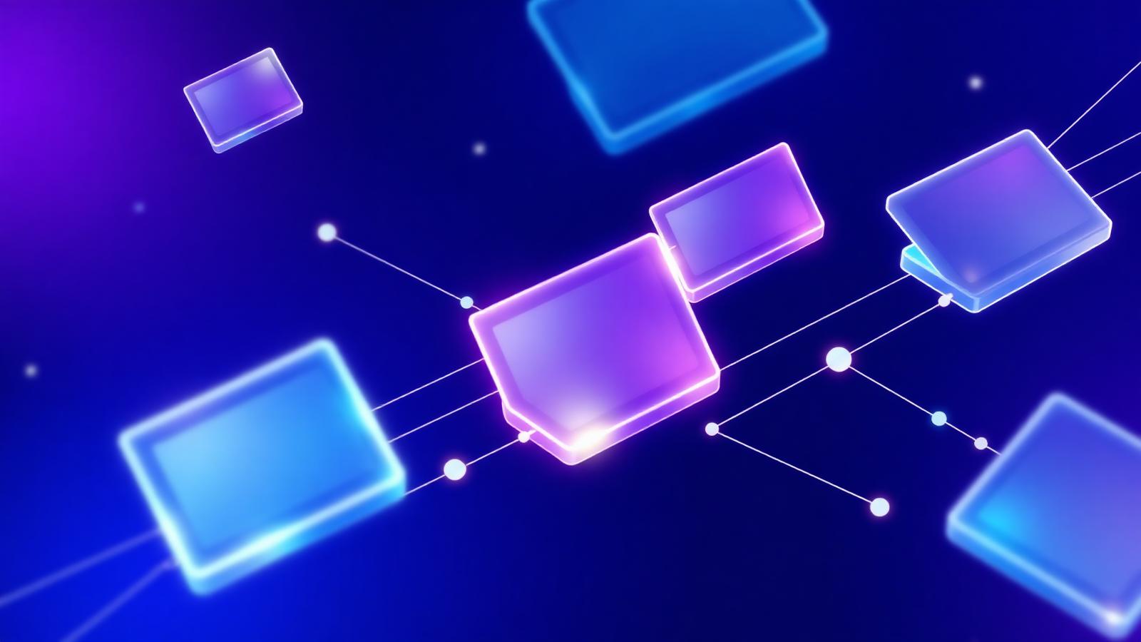 Connected workflow nodes representing automated business processes